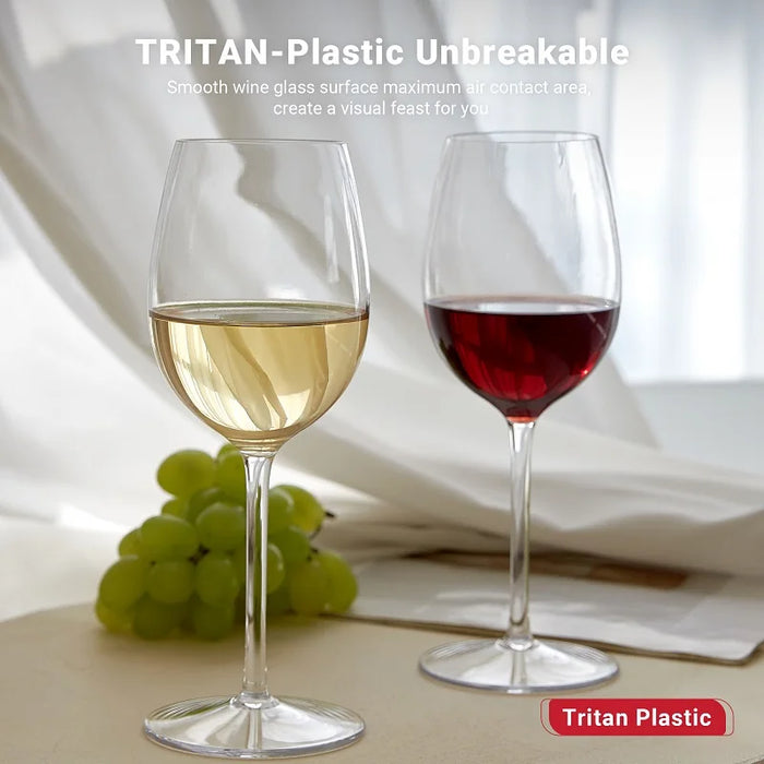 MICHLEY 2/4/6 pièces verres à vin en plastique Tritan Premium Transparent indestructible maison Camping fête tasses à vin rouge et jus outils de Bar