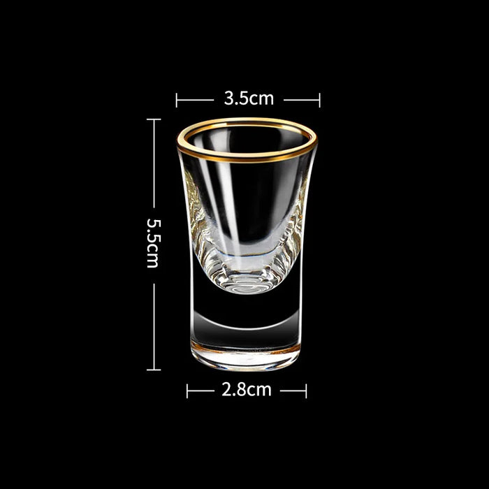 Lot de 6 verres à shot exclusifs avec détails dorés – Verres à vin élégants pour les occasions festives.