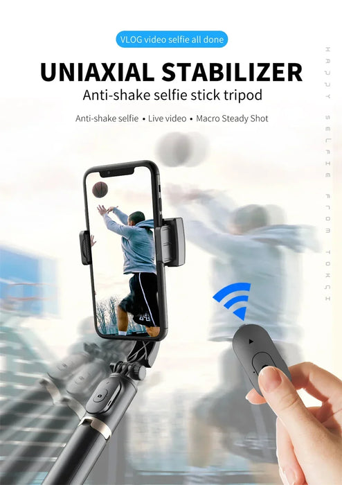 Q08 Gimbal-Stabilisator für Mobiltelefone – Bluetooth-Selfie-Stick-Stativ für vertikale Live-Videoaufnahmen