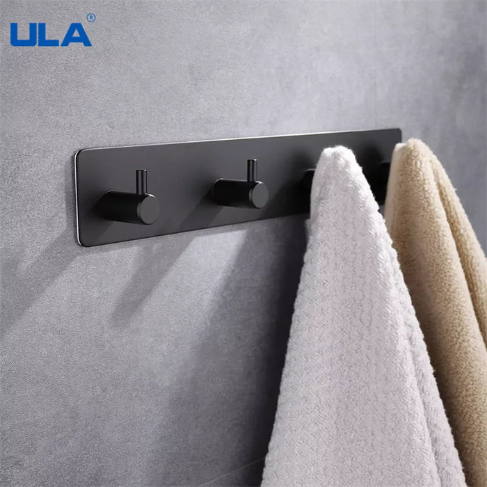 ULA Gancho de pared de acero inoxidable con adhesivo 3M - Accesorios para toallas, ropa, percheros, baño y ducha