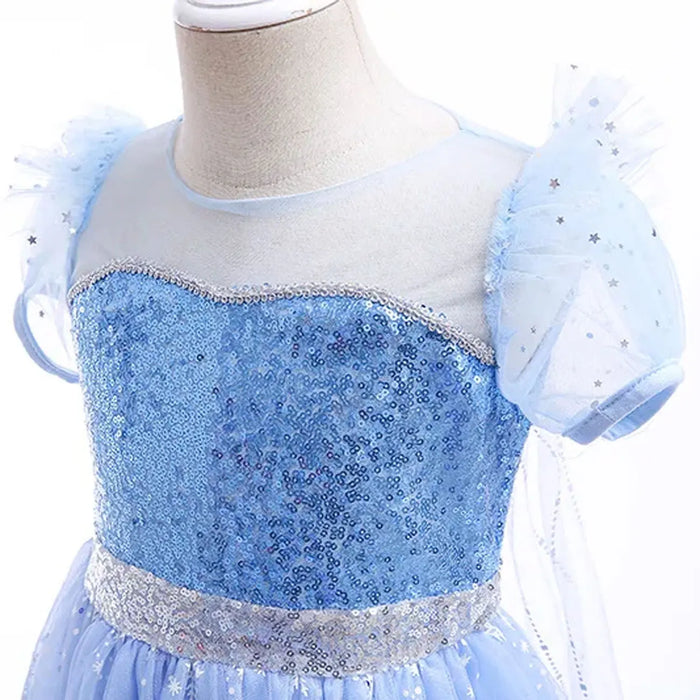 Vestido de juego de rol de Elsa de Disney con luces para niños - Halloween, Carnaval congelado, Vestido de cumpleaños para niñas, Chaleco brillante