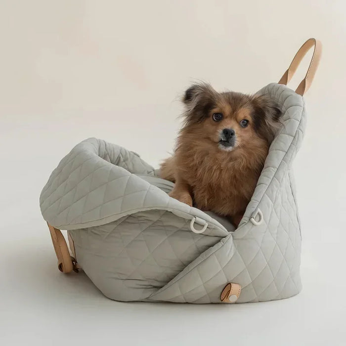 Bolsa de lujo para asiento de coche para perros, cama de viaje portátil para perros y gatos pequeños, bolsa de transporte lavable y segura para cachorros