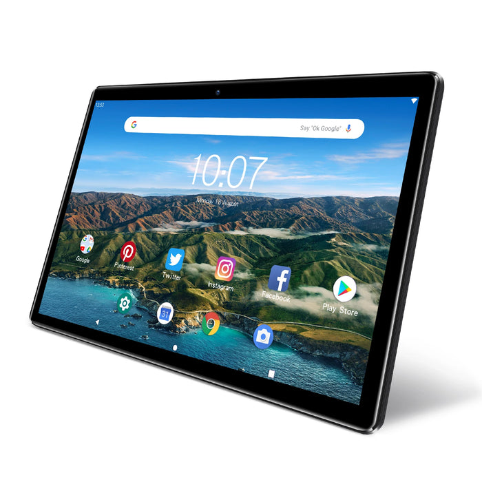 PRITOM 10-Zoll-Tablet mit SIM-Kartensteckplatz, Android 10, 64 GB, Quad Core, Touchscreen, WLAN, GPS, Unterstützung für 3G und Telefonanrufe