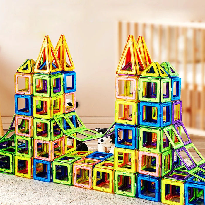 Bloques de construcción magnéticos en tamaños grandes y pequeños: juguetes magnéticos DIY para niños, juegos de construcción de diseño, regalos para niños