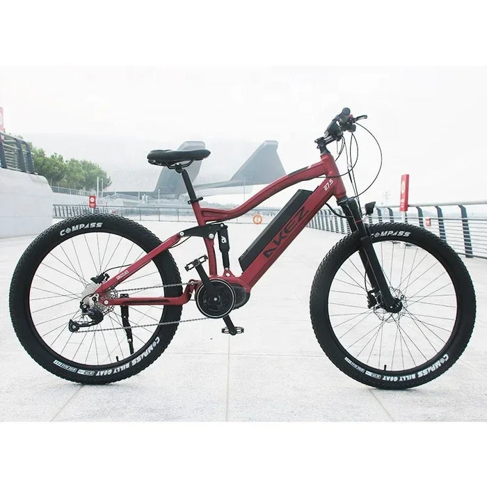 Vélo électrique XOFO 27,5 pouces avec moteur 1000 W et batterie longue durée 48 V 17 Ah – VTT électrique avec moteur central et freins hydrauliques