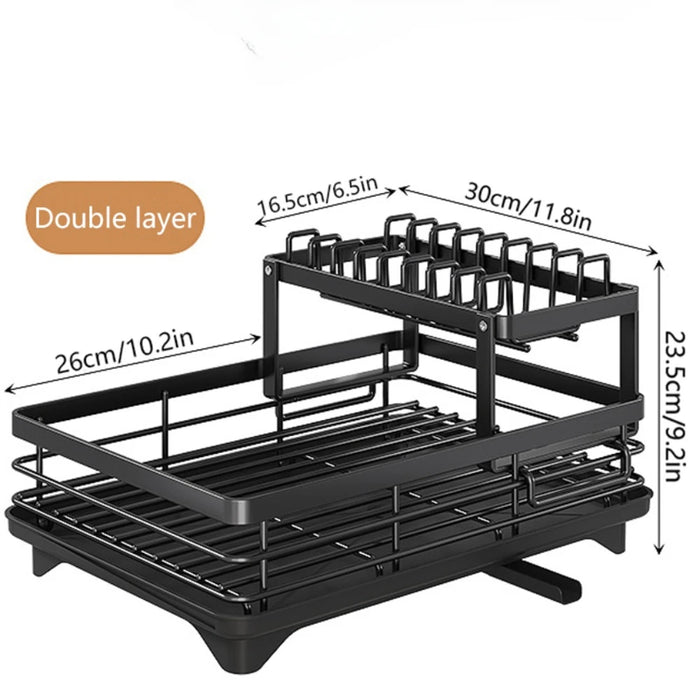 Égouttoir à vaisselle pour cuisine - Inox avec égouttoir et rangement pour couverts