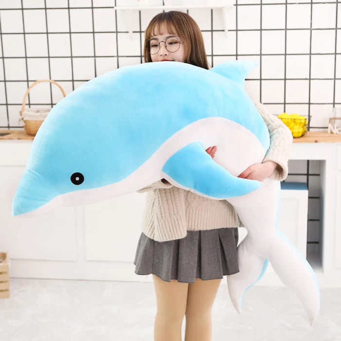 Almohada de felpa con delfines Kawaii, juguete de peluche suave para niños, regalo perfecto y almohada para dormir de 30/50CM