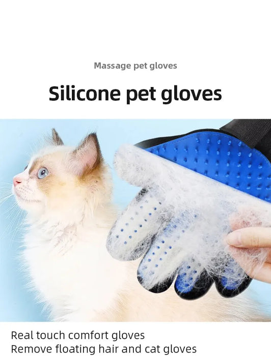 Gants en silicone pour animaux de compagnie - Épilation des poils de chat et de chien avec des gants en caoutchouc