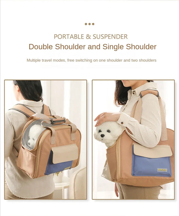 Bolsa transportadora para gatos de viaje - Mochila con túnel expandible y múltiples correas para hombros para perros