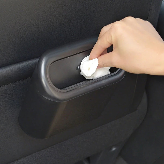 Boîte de rangement et de ferraille de voiture compacte de 1 l, conteneur à ordures poussant avec support de serrage pour porte et siège, accessoires de voiture