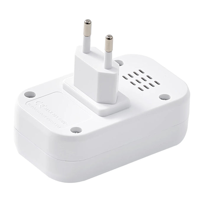 Adaptateur de prise murale USB ue avec 2 prises, 2 ports USB, veilleuse et interrupteur, rallonge 5V 2A Z4-02