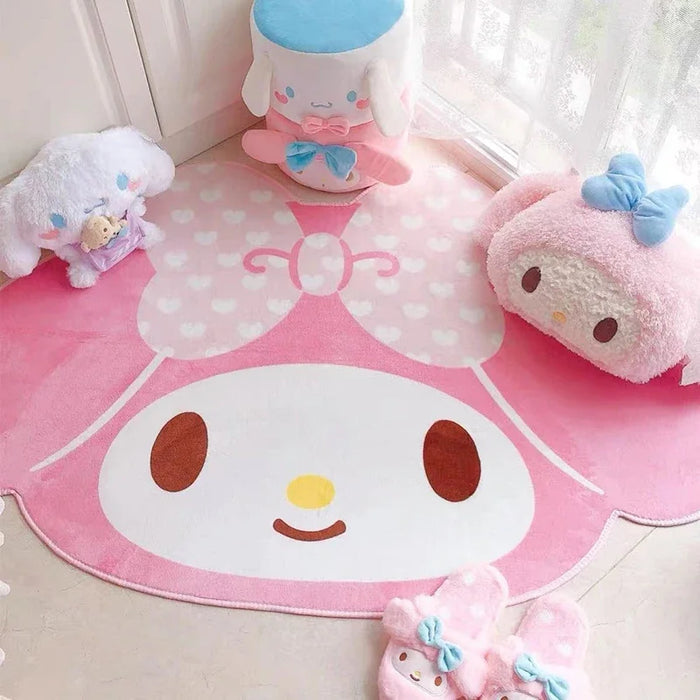 Tapis de chevet Sanrio My Melody, couverture de sol, taie d'oreiller décorative pour salle Flickr, tapis Pashmina