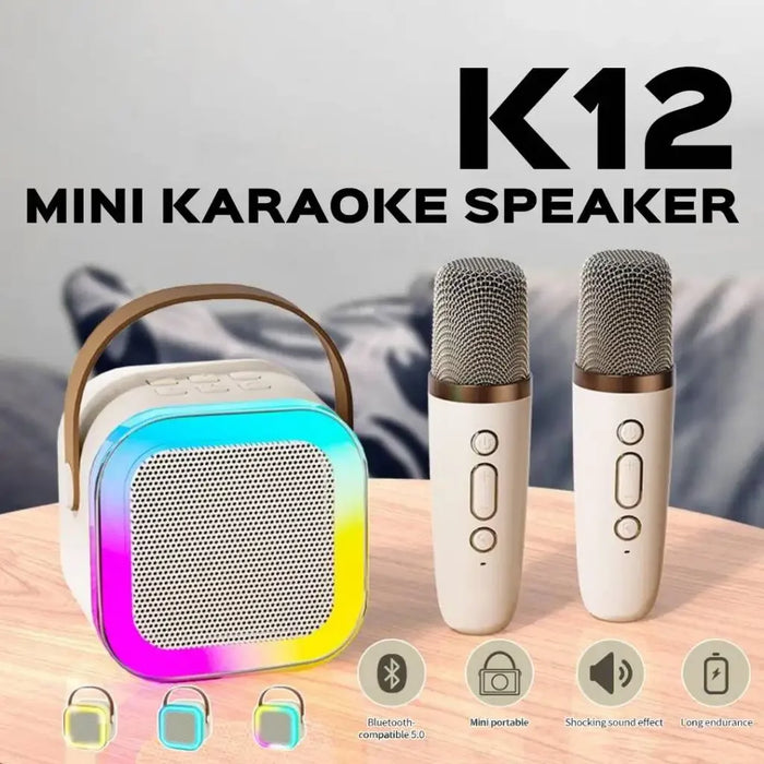 Nouveau haut-parleur Bluetooth Portable K12 pour la maison-Mini appareil sonore sans fil karaoké mignon avec Microphone pour le chant en famille