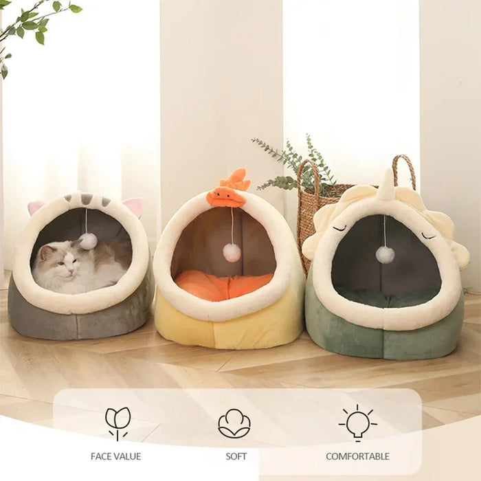 Cojín para gatos, cesta suave y cálida para mascotas, tumbonas acogedoras para gatitos, cojín, tienda para mascotas para perros pequeños, cama lavable para gatos para invierno