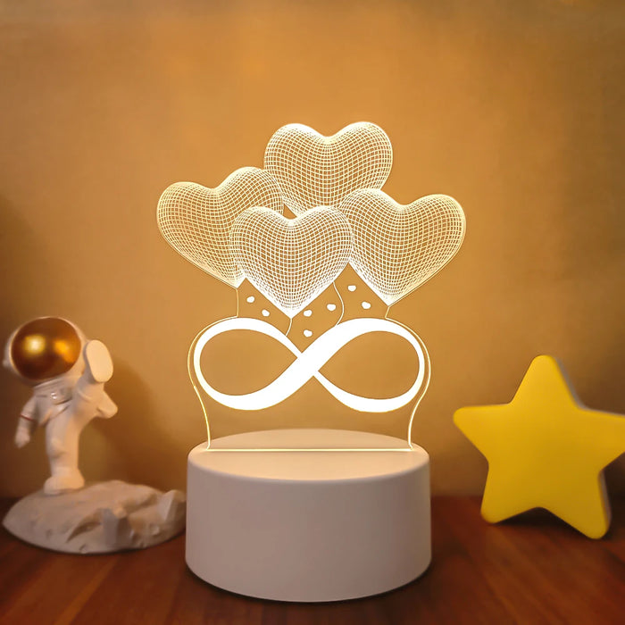 Lámpara de noche LED Sololander Creative 3D Illusions - Lámpara de mesa única para decoración del hogar con pantalla acrílica