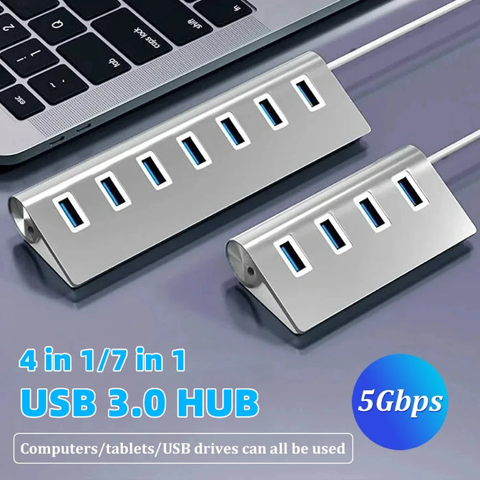 HUB USB 3.0 haute vitesse 5Gbps, 4/7 ports USB 3.0 OTG, séparateur USB en aluminium, Station d'accueil, extenseur pour ordinateur portable et PC