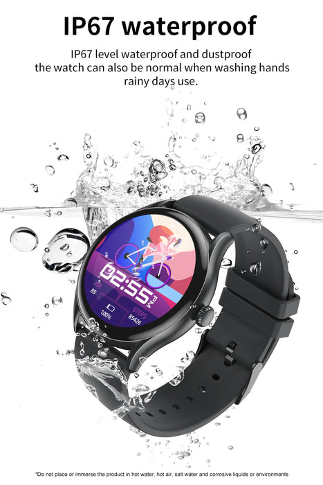 Elegante wasserdichte Smartwatch für Damen 2024 – Aiweile AW19 mit Fitness-Tracking und Smart Notifications für Android und iOS