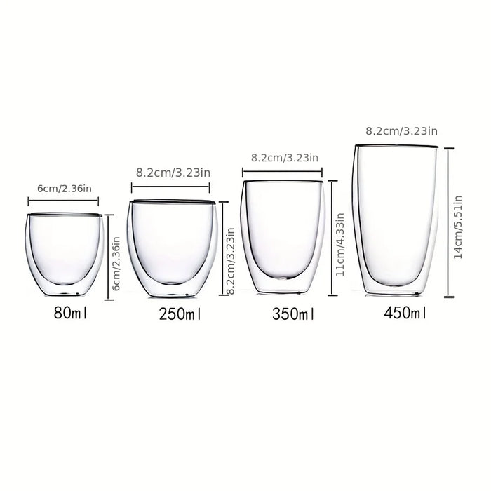 Tasse en verre à Double paroi avec isolation thermique, artisanat Transparent pour tasses à thé, Mini whisky et expresso