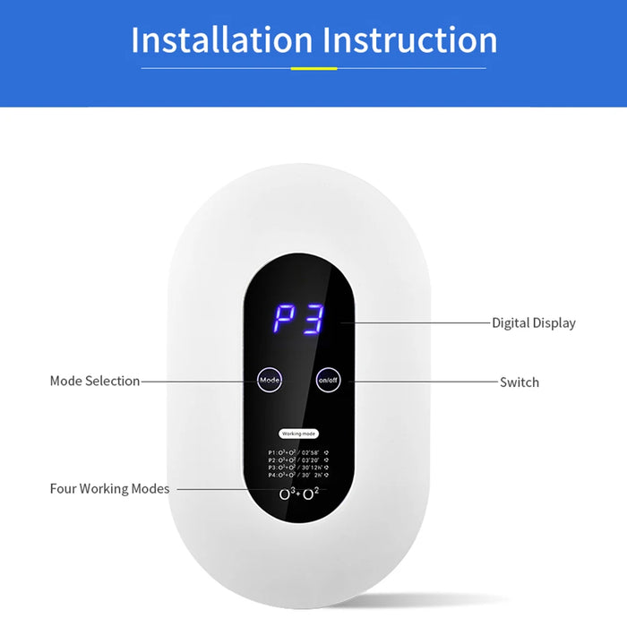 Purificateur d'air avec ions négatifs et ozone, stérilisateur pour cuisine et toilettes, élimine le formaldéhyde et les odeurs désagréables, désodorisant pour animaux et chambres