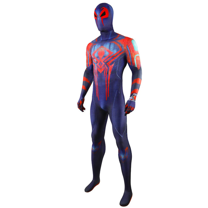 Disfraz de Spider Man 2099, mono de Miguel O'Hara, accesorios de cómic de Halloween, mono, disfraz de Spiderman con tocado