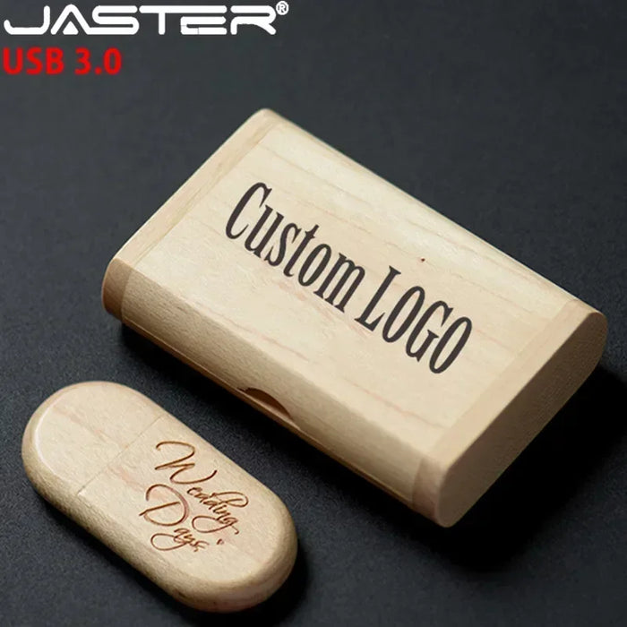 JASTER USB 3.0 haute vitesse LOGO en bois + boîte LOGO personnel client clé USB 8GB 16GB 32GB 64GB clé USB clé USB disque U