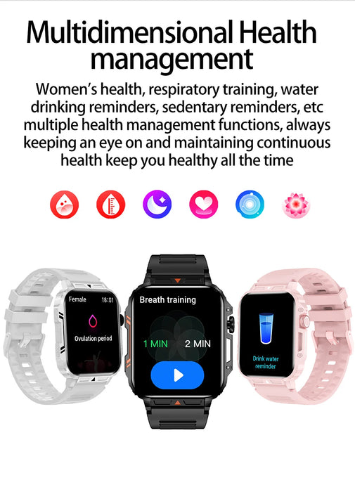 LIGE Smartwatch con Pantalla de 1,95 Pulgadas - Monitoreo de Salud, Reloj Deportivo y Fitness Impermeable IP68 para Hombres y Mujeres