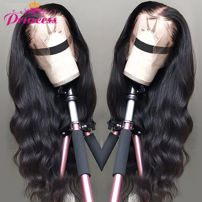 Pelucas de cabello humano con encaje Frontal transparente HD de corte princesa 13x6 para mujer, peluca Frontal de encaje brasileño de 13x4 con pelo de bebé