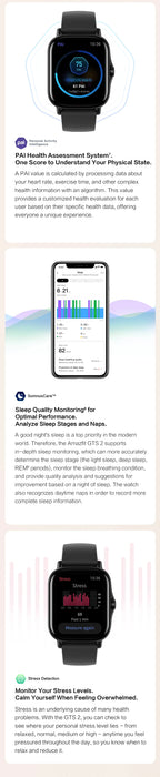 [Amazing Ny Version] Montre intelligente Amazfit GTS 2 avec surveillance polyvalente de la santé et de la forme physique, Alexa intégrée pour les téléphones Android et IOS