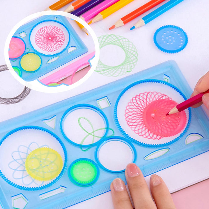 Ensemble de spirographe avec des formes amusantes – Ensemble de dessin classique pour enfants de 8 ans et plus avec pièces aléatoires