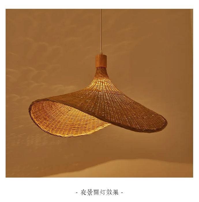 Lampe suspendue en bambou, plafonnier en rotin tissé, Lustre tressé à la main pour la maison