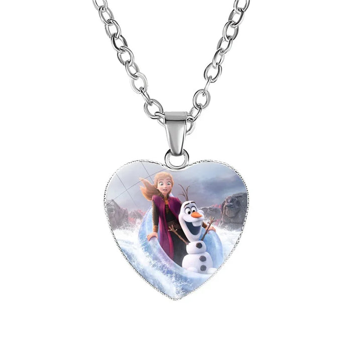 Disney Frost Moana trenzado Aladdin collar corazón encanto princesa accesorios niños regalos