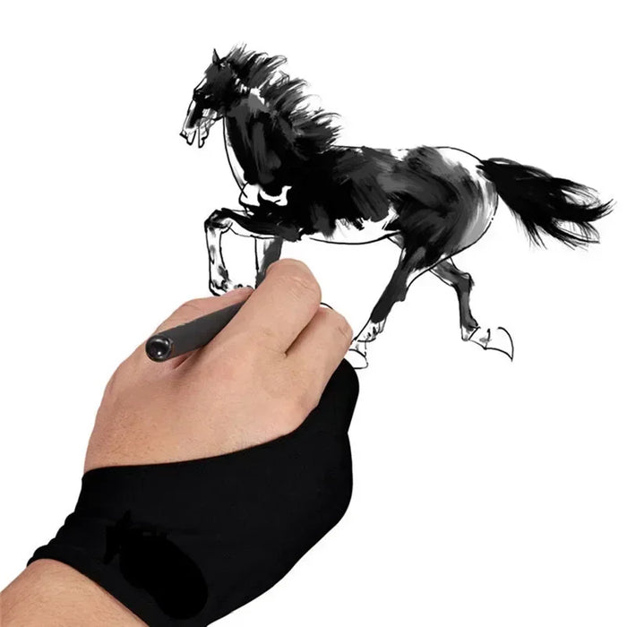 Guantes para dibujar con dos dedos S/M/L, anticontaminación táctil para tableta, Tafel Digital, pantalla táctil, pintura al óleo, suministros de arte de oficina