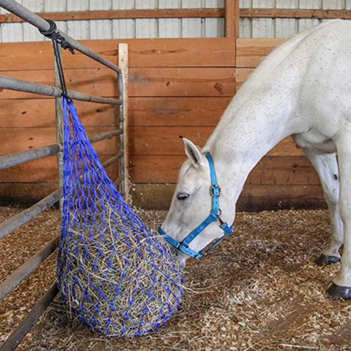 Saco de heno duradero para caballos con pequeños agujeros - Alimentación lenta para comederos automáticos