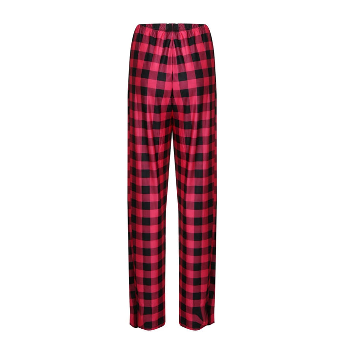 Pantalon de pyjama de noël à carreaux pour femmes, pour l'automne et l'hiver, pantalon à jambes larges à la mode pour un Style de rue décontracté