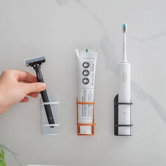 Porte-brosse à dents avec dentifrice, rasoir et distributeur pour montage mural - Accessoires de salle de bain