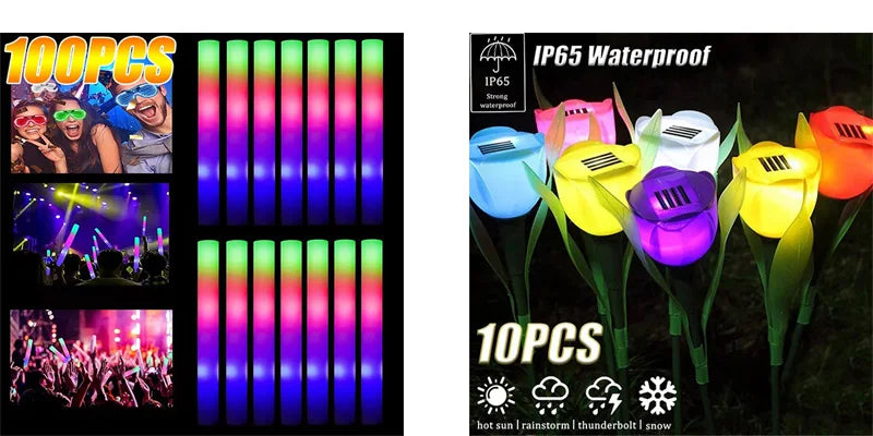 Coloridos juguetes voladores LED: paquete de 100 para entretenimiento nocturno y ocasiones festivas