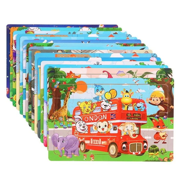 Jeu intellectuel en bois pour enfants, Puzzle de pensée logique, véhicule Animal, dessin animé, éducation précoce, cadeau