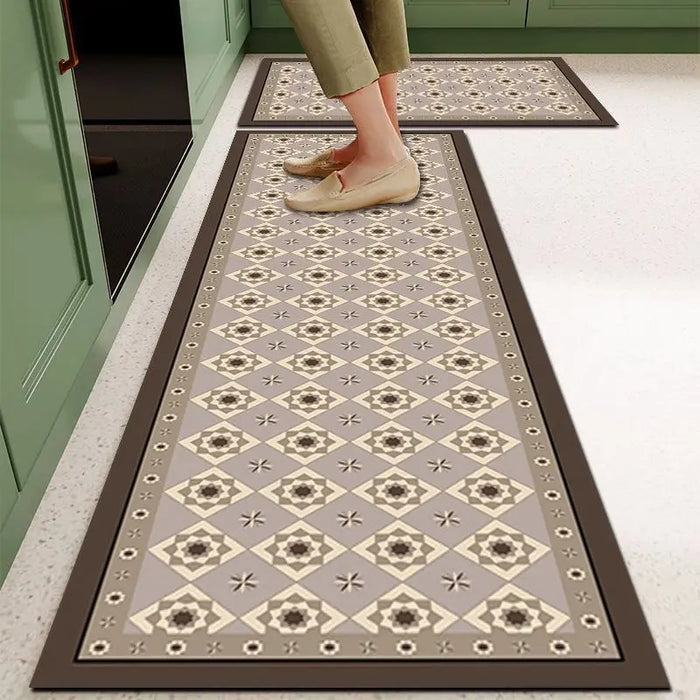 Anti-Slip Absorbent Kitchen Runner - Washable Soft Long Floor Mat for Home Décor and Bathroom Use