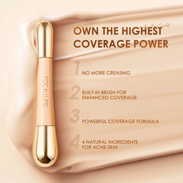 FOCALLURE Matte Full Coverage Concealer – Langanhaltende flüssige Foundation für perfektes Gesichts-Make-up