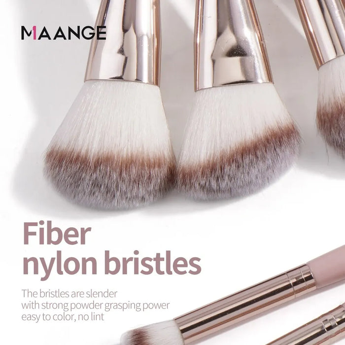 Ensemble de pinceaux de maquillage Maange 9 pièces – Pinceaux professionnels pour fond de teint, surligneur et fard à paupières à poils doux