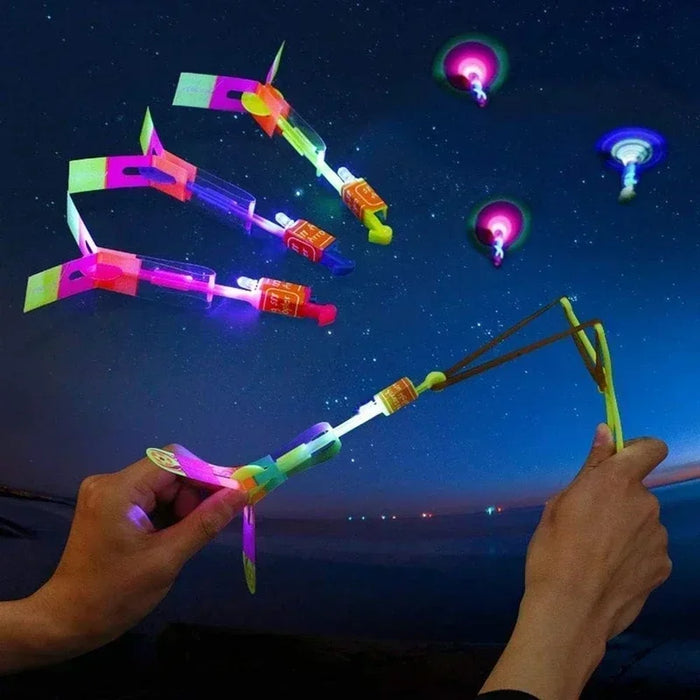 100Pcs Colorful LED Light Flying Arrow Accessories - Fun Helicopter Toys for Party and Entertainment