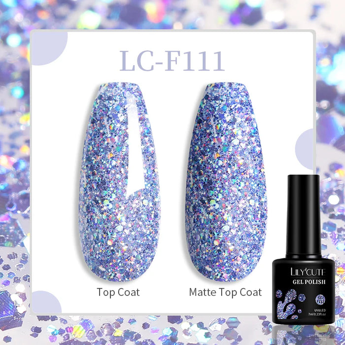 LILYCUTE 129 Farben 7 ml Nagel-Gel-Nagellack – semi-permanente Nagelkunst und Maniküre mit Soak-Off-LED-UV-Gel-Nagellack