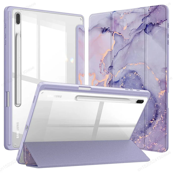 Funda con portalápices para Samsung Galaxy Tab S9 FE 11 Plus 12,4 pulgadas 2023 - Carcasa protectora para Tab A9 S9 S8 S7 11" Plus 12,4"