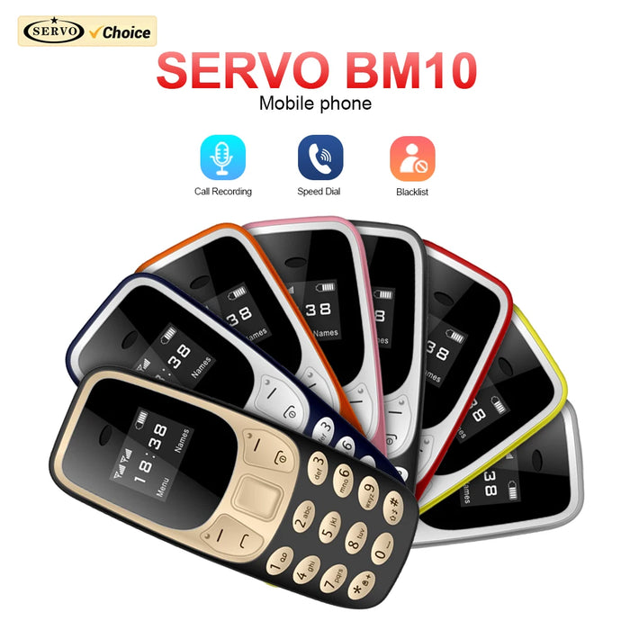 SERVO BM10 Super Mini téléphone portable double SIM avec Bluetooth, voix magique, faible rayonnement et prise en charge multilingue