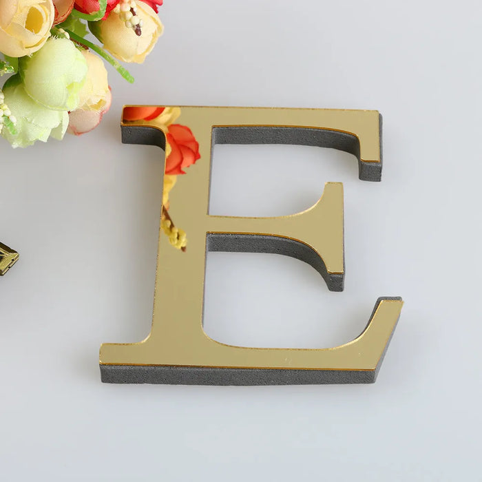 Autocollant mural 26 lettres miroir-autocollants acryliques 3D pour décoration créative de la maison, parfait pour les fêtes, mariages et noël, Style rétro