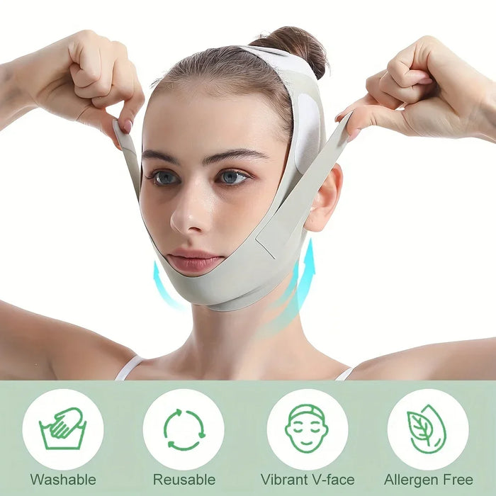 Bandage de modelage du visage réutilisable, ligne en V, modelage du visage pour femmes, lifting de la mâchoire et des joues, bandage de massage du visage, outil de beauté pour les soins de la peau.