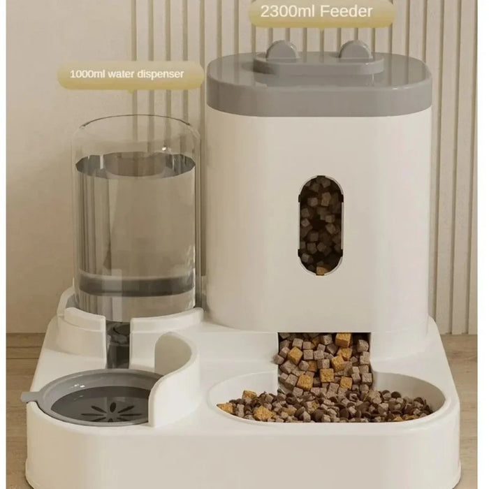 Mangeoire automatique pour chiens et chats avec fontaine à eau - Système d'alimentation grande capacité pour animaux