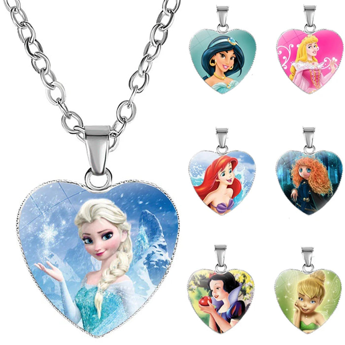 Disney Frost Moana trenzado Aladdin collar corazón encanto princesa accesorios niños regalos