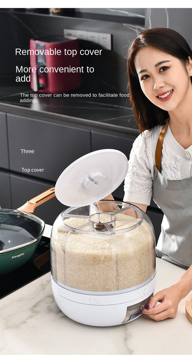 Rotating Sealed Container for Dry Goods - Moisture Resistant Dispenser for the Kitchen