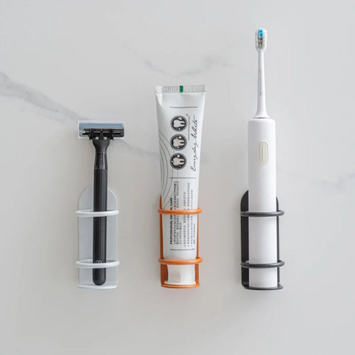 Porte-brosse à dents avec dentifrice, rasoir et distributeur pour montage mural - Accessoires de salle de bain